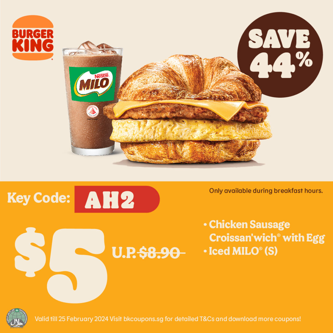 BURGER KING® Coupon Discounts up to 50% off Breakfast Menu